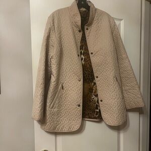 Dana Buchman Beige Quilted Puffer Jacket